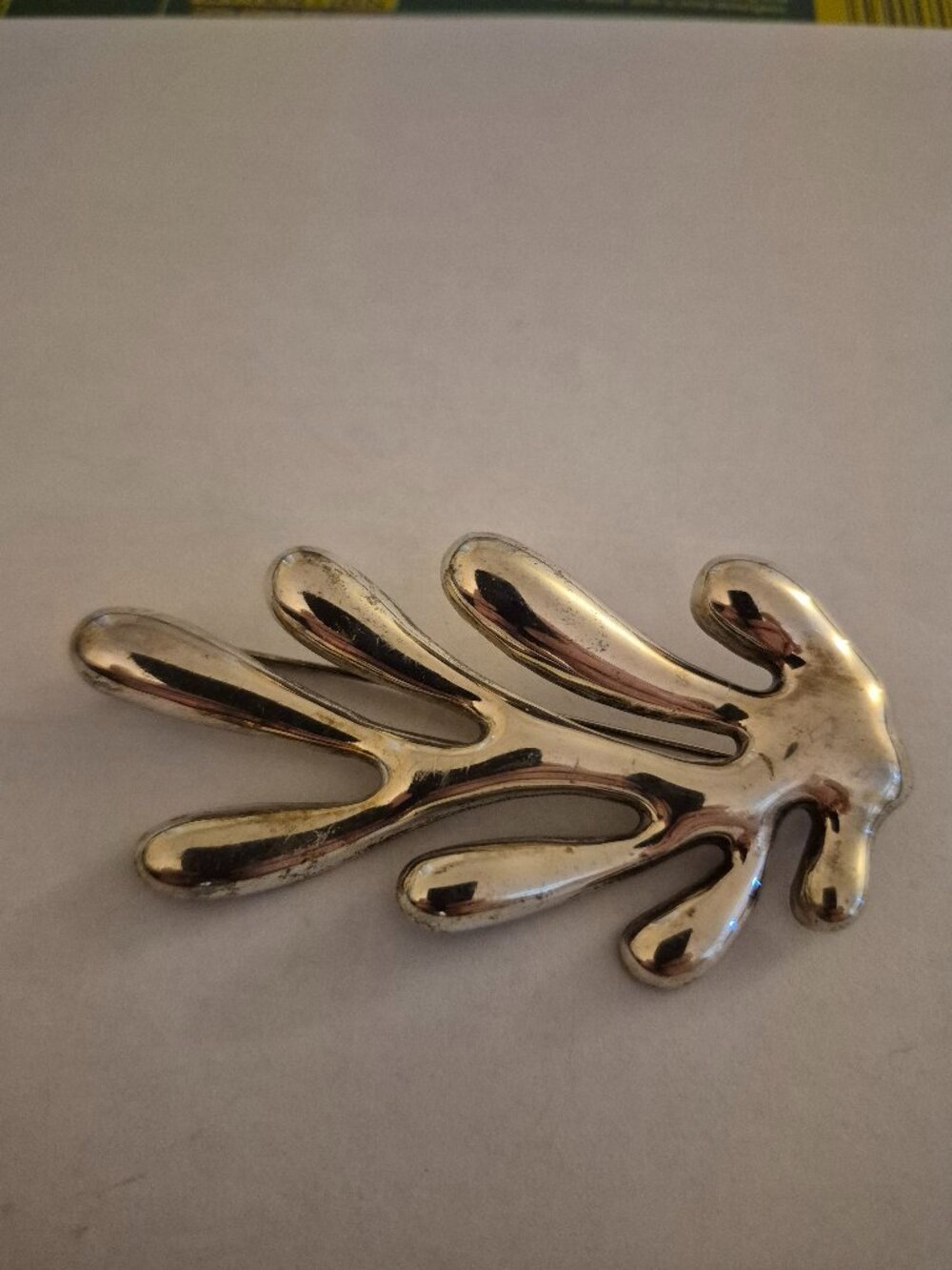 Vintage Modernist Sterling Silver Splash / Coral Branch / Seaweed Brooch